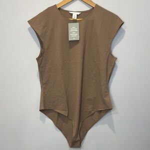 Women's Brown Sleeveless Bodysuit